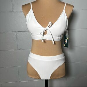 Blooming‎ Jelly All White Sexy Bikini Mixed Sizes Cut Out Bows (top L, bottom M)